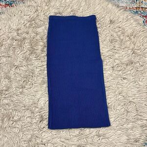 Open edit lux sculpt ribbed skirt with slit size small